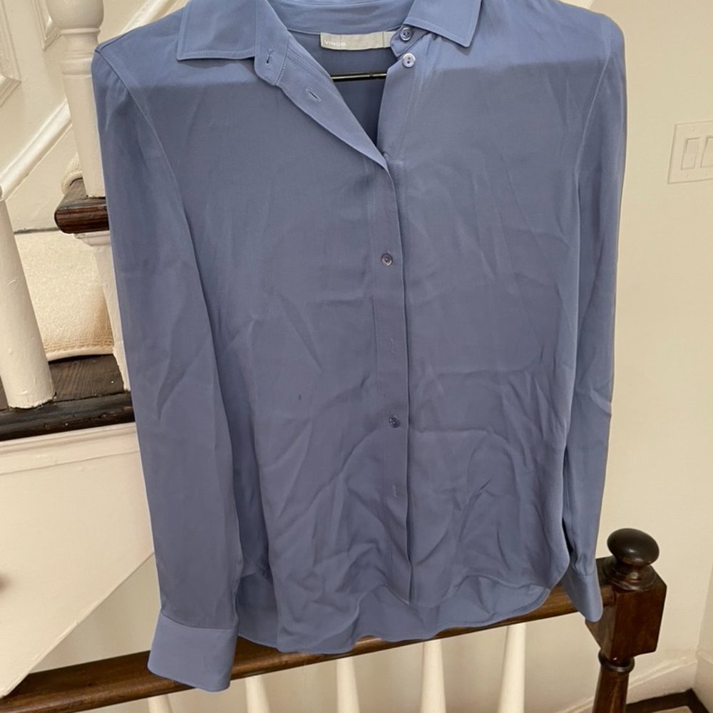 Vince Blue/Grey Silk Button Down